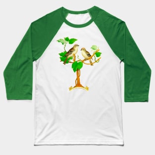 Birds on the tree branch Baseball T-Shirt